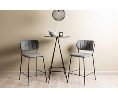 Venture Design Baro stalas ir baro kėdė, 60 cm, juodos spalvos audinys
