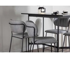 Venture Design Baro stalas ir baro kėdė, 120x60 cm, juodos spalvos audinys