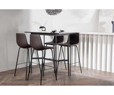 Venture Design Baro stalas ir baro kėdė, 120x60 cm, juoda, ruda