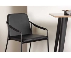 Venture Design Baro stalas ir baro kėdžių komplektas 60x60 cm, juodas MDF, PU