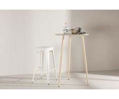 Venture Design Baro stalas, Plaza, ⌀70 cm, balta kalkė