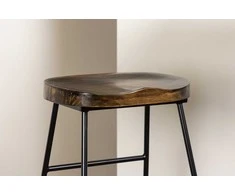 Venture Design Baro stalo ir baro kėdės komplektas 60x60 cm juodas MDF metalas