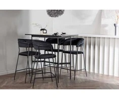 Venture Design Baro stalo ir baro kėdžių komplektas Rax ir Lui 120x60 cm juodas