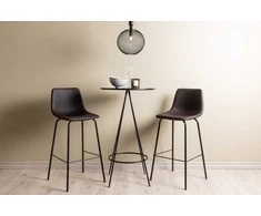 Venture Design Baro stalo ir baro kėdžių komplektas 60 cm juoda ruda MDF metalas