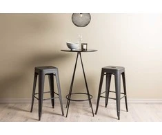 Venture Design Baro stalo ir baro kėdžių komplektas 60 cm juodos ir tamsiai pilkos MDF metalo