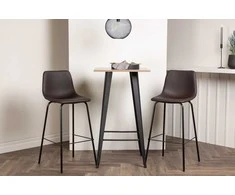 Venture Design Baro stalo ir baro kėdžių komplektas Tempe ir Alexi 60x60 cm juoda ruda MDF