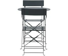 Lauko baldų komplektas Venture Design Bistro komplektas, Marseille, skaitmeniškas, stalas: ⌀60 Kėdė: D: 45 A: 80 P: 42, Tamsiai pilka
