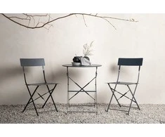 Lauko baldų komplektas Venture Design Bistro komplektas, Marseille, skaitmeniškas, stalas: ⌀60 Kėdė: D: 45 A: 80 P: 42, Tamsiai pilka