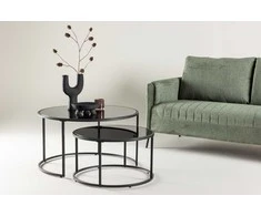 Venture Design Dvigubas sofos stalas, ⌀79.5, Juodas