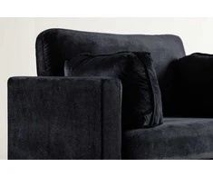 Sofa Venture Design Fotelis, Boom vieno sėdynės kėdė iš aksomo, 86x84x110 cm, Juoda