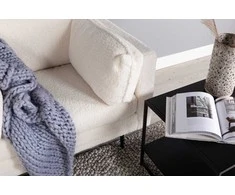 Sofa Venture Design Fotelis, Boom vienvietis kėdė - Teddy, 86x84x110 cm, Balta