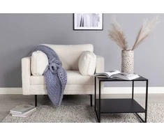 Sofa Venture Design Fotelis, Boom vienvietis kėdė - Teddy, 86x84x110 cm, Balta