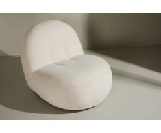 Venture Design Fotelis Omaha 87x61x65 cm baltos spalvos audinys
