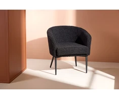 Venture Design Fotelis, Pusiau pūkinamas, 64x66x70.5 cm, Juodas