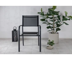 Venture Design Fotelis Santorini, juodas, aliuminis, sukraunamas vienas ant kito