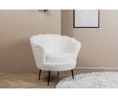 Venture Design Fotelis, viengulė sofa Calais, 77x76x83 cm, Balta