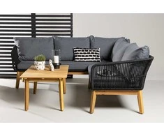 Venture Design Kampinė sofa Chania juoda akacija