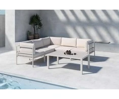 Venture Design Kampinė sofa Copacabana su stalu, smėlio spalvos
