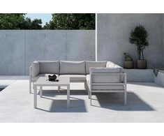 Venture Design Kampinė sofa Copacabana su stalu, smėlio spalvos