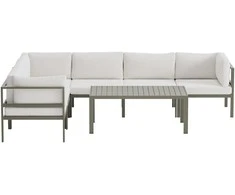 Venture Design Kampinė sofa Copacabana su staliuku Ruda Balta