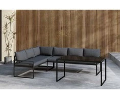 Venture Design Kampinė Sofos Komplektas Zingaro Juoda Pilka