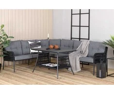 Venture Design Kampinis komplektas, Berlynas, 193/173x63.5x69.5 cm, Juodas