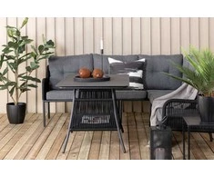 Venture Design Kampinis komplektas, Berlynas, 193/173x63.5x69.5 cm, Juodas