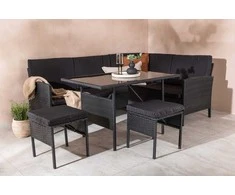 Venture Design Kampinis sofa, Knock, 145x200 cm, Juoda