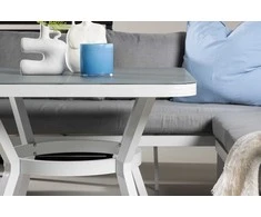 Venture Design Kampinis sofa komplektas, Virya, 206x220x71,5 cm, Pilka