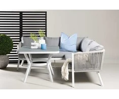 Venture Design Kampinis sofa komplektas, Virya, 206x220x71,5 cm, Pilka
