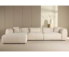 Kampinis sofa, Positano, 385x202x71 cm, kreminė