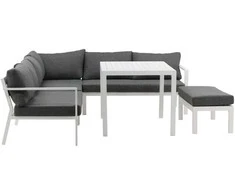 Venture Design Kampinis sofa, Ramos, 80x66x294/210 cm, Juoda