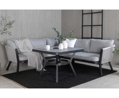 Venture Design Kampinis sofa rinkinys, Virya, 206x143 cm, Pilka
