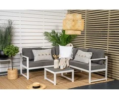 Venture Design Kampinis sofa, Salvador, 190x118 cm, Balta/Pilka
