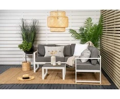 Venture Design Kampinis sofa, Salvador, 190x118 cm, Balta/Pilka