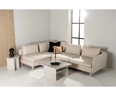 Kampinis sofa, Zero, 295x195 cm, kreminis