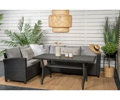 Venture Design Kampinis sofaas, Brentwood, 176x167 cm, Juoda/Pilka