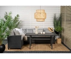 Venture Design Kampinis sofaas, Brentwood, 176x167 cm, Juoda/Pilka