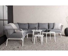 Venture Design Kampinis sofaas, Roxo, 283x220.5 cm, Balta/Pilka