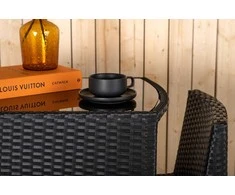 Lauko baldų komplektas Venture Design Kavinės komplektas, Savana, Stalas: 75x66x50 cm Kėdė: 71x55x45 cm, Juoda