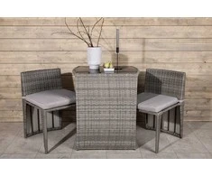 Lauko baldų komplektas Venture Design Kavinės komplektas, Savana, Stalas: 75x66x50 cm Kėdė: 71x55x45 cm, Pilka
