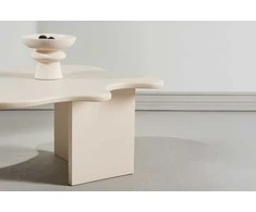 Venture Design Kavos staliukas 115x76x40 cm Smėlio spalvos MDF