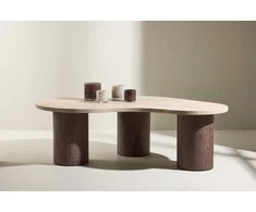 Venture Design Kavos staliukas 130x78x40 cm Smėlio spalvos