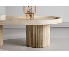 Venture Design Kavos staliukas Krille 120x60x35 cm Smėlio spalvos MDF