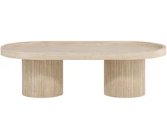 Venture Design Kavos staliukas Krille 120x60x35 cm Smėlio spalvos MDF