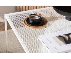 Venture Design Kavos staliukas, "Netz" sofa, 80x80 cm, Balta