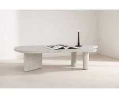Venture Design Kavos staliukas Polle MDF 3D popierius šviesiai pilka