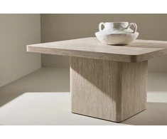 Venture Design Kavos staliukas Qvart 80x80x46 cm Smėlio spalvos MDF