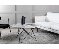 Venture Design Kavos staliukas, Tristar sofa stalas, 80x80x50 cm, Juodas/Baltas