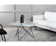 Venture Design Kavos staliukas, Tristar sofa stalas, 80x80x50 cm, Juodas/Baltas